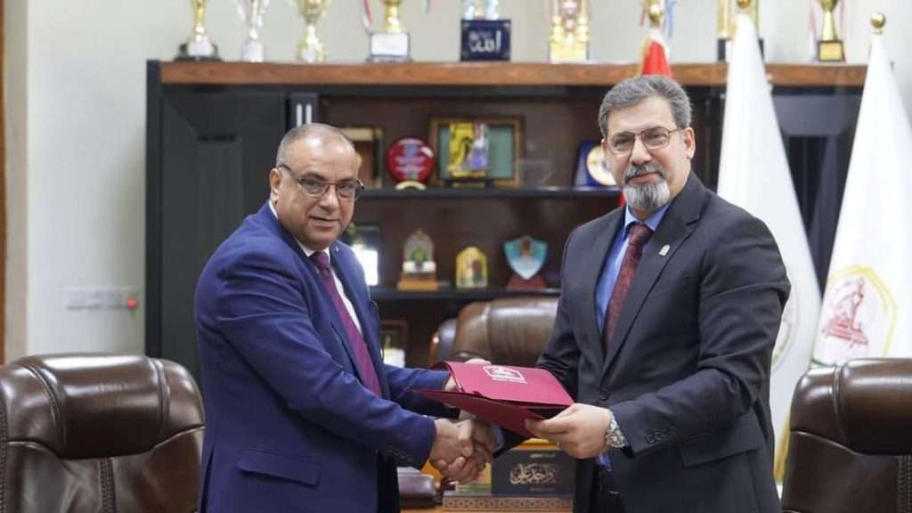 You are currently viewing Karbala University signed a twinning and joint cooperation agreement with Al-Manara University