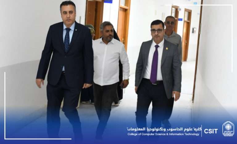 You are currently viewing The visit of the Dean of the College of Computer Science to the building of the scientific departments.