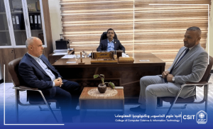Read more about the article Dean of the College of Computer Science and Information Technology Meets with Scientific and Administrative Assistants