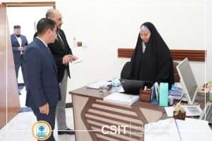 Read more about the article عميد كلية علوم الحاسوب وتكنولوجيا المعلومات يزور شعبة ضمان الجودة في بناية العمادة