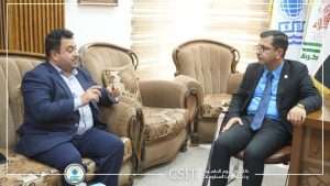 Read more about the article عميد كلية علوم الحاسوب وتكنولوجيا المعلومات يستقبل وفد نقابة المبرمجين العراقيين